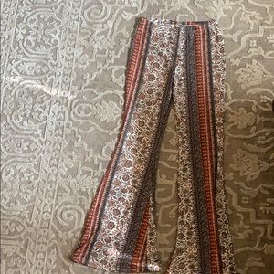 Ornate Bell Bottom Flare Hippie Pants